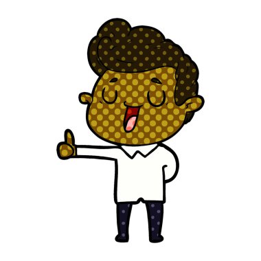 mutlu çizgi film adam vektör çizim