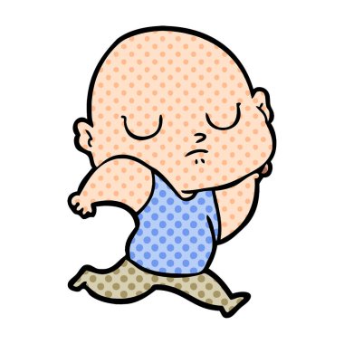 vektör çizim karikatür kel adam