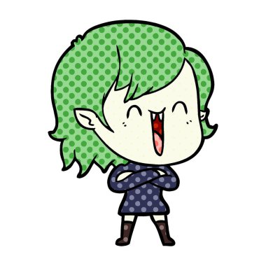 sevimli çizgi mutlu vampir kız