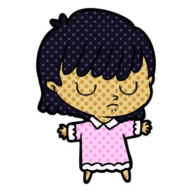 Çizgi filmdeki kadının vektör çizimi