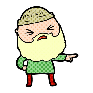 Sakallı çizgi film adamı.