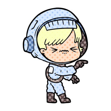 vektör çizim karikatür astronot kadın