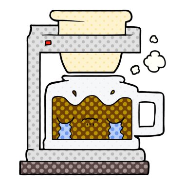 çizgi film ağlayan kahve makinesi