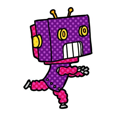 Çizgi film robotunun vektör çizimi