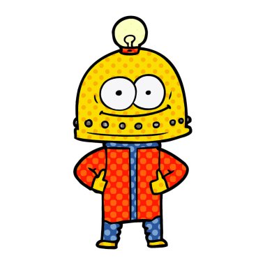 ampul ile mutlu karton robot