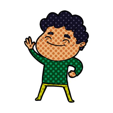 vektör çizim karikatür dostça adam