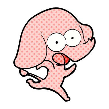 vektör çizim sevimli çizgi fil