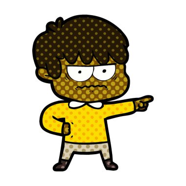 rahatsız çizgi film çocuk vektör çizim