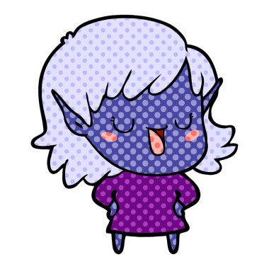 vektör çizim karikatür elf kızı