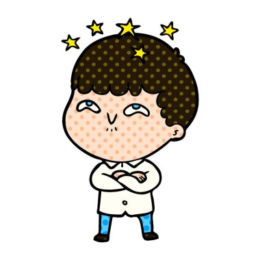 vektör çizim karikatür çocuk hayret