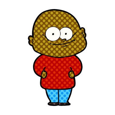 karikatür kel adam bakıyor