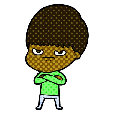 Vektör çizim karikatür kızgın çocuk