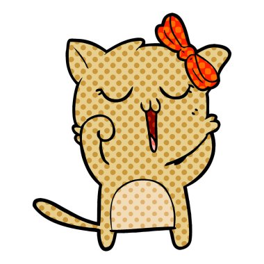 Çizgi film kedisinin vektör çizimi