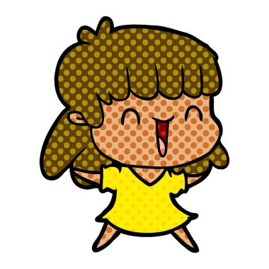 Çizgi filmdeki kadının vektör çizimi