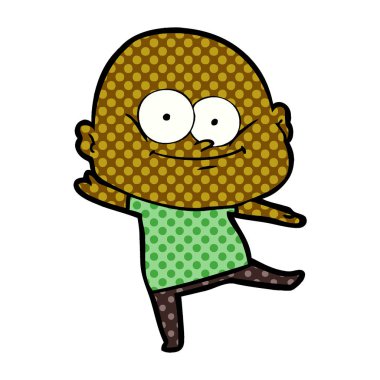 karikatür kel adam bakıyor