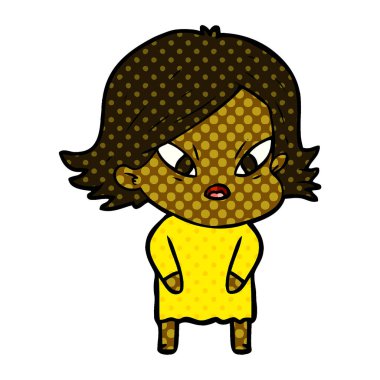 vektör çizim karikatür kadın vurguladı