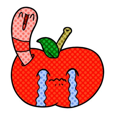 Çizgi film solucanının vektör çizimi