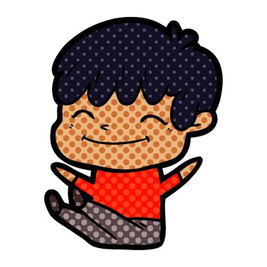 vektör çizim karikatür mutlu çocuk