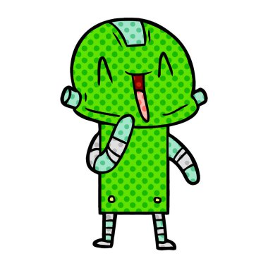 Çizgi film robotunun vektör çizimi