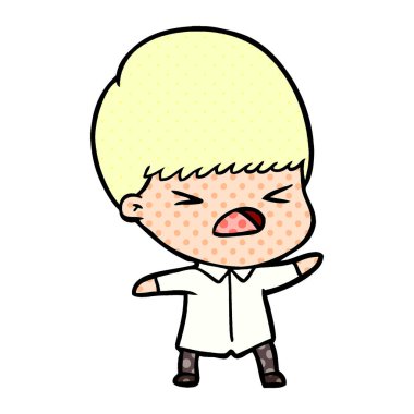 vektör çizim karikatür adam vurguladı