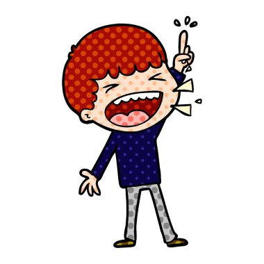 adam gülüyor karikatür vektör çizim