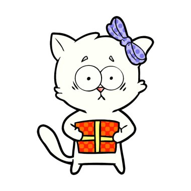 Çizgi film kedisinin vektör çizimi