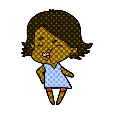 çizgi film kız yüz çekerek