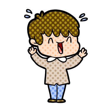 vektör çizim karikatür gülen çocuk