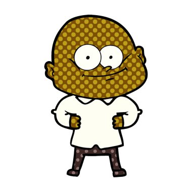 vektör çizim karikatür kel adam