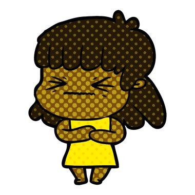 vektör çizim karikatür kızgın kız