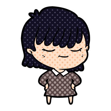 Çizgi filmdeki kadının vektör çizimi