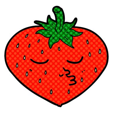 vektör çizim karikatür çilek