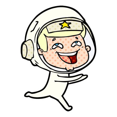 vektör çizim karikatür gülen astronot