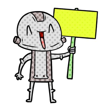 Çizgi film robotunun vektör çizimi