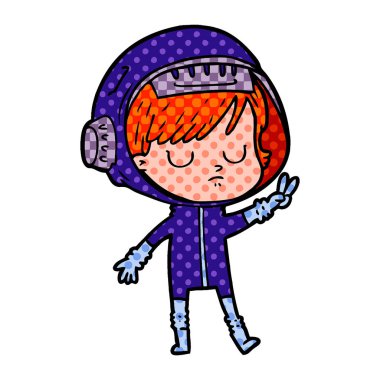 vektör çizim karikatür astronot kadın