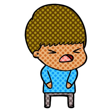 vektör çizim karikatür adam vurguladı