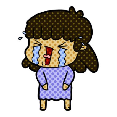 Çizgi filmdeki kadının vektör çizimi