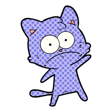 vektör çizim karikatür gergin kedi