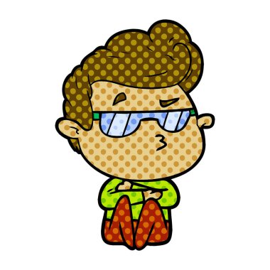 vektör çizim karikatür cool adam