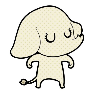 vektör çizim sevimli çizgi fil