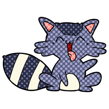 sevimli çizgi Rakun vektör çizim