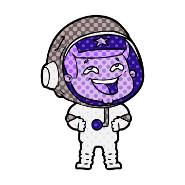 vektör çizim karikatür gülen astronot