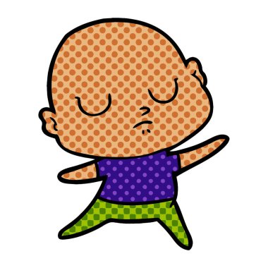 vektör çizim karikatür kel adam