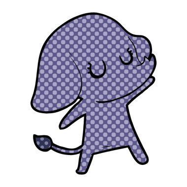 vektör çizim sevimli çizgi fil