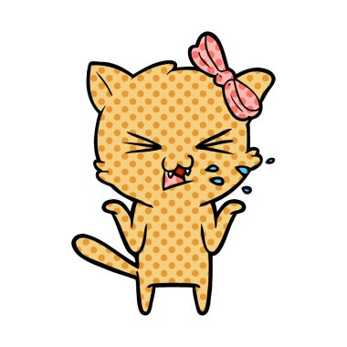 Çizgi film kedisinin vektör çizimi