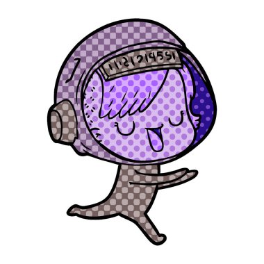 vektör çizim karikatür astronot kadın