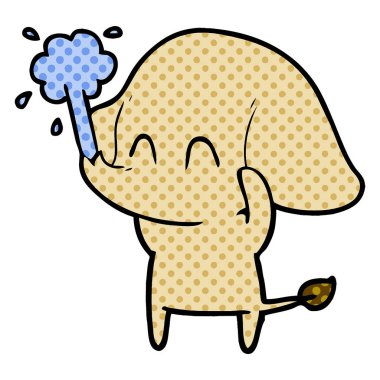 vektör çizim sevimli çizgi fil