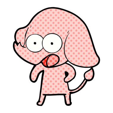 vektör çizim sevimli çizgi fil