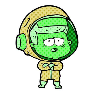 vektör çizim karikatür yorgun astronot