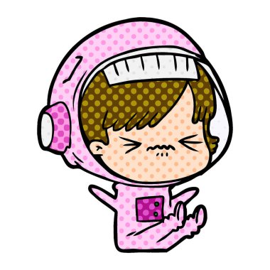 vektör çizim karikatür astronot kadın